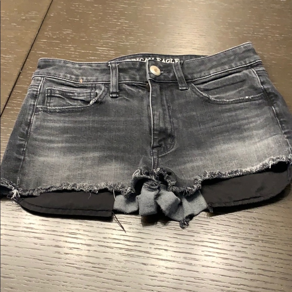 Black jean shorts
